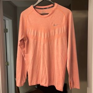 Nike Dri Fit long sleeve orange size medium